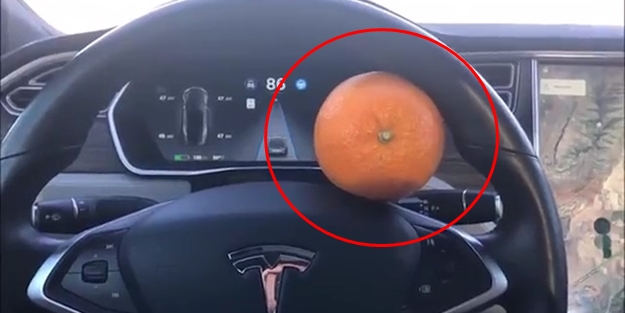 Otomatik pilotu portakalla kandıran vatandaş
