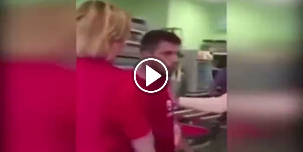 Tezgahtardan müşteriye yumruk