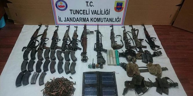 Tunceli'de çok sayıda silah ve mühimmat ele geçirildi