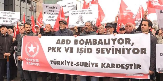 ABD Büyükelçiliği önünde Suriye protestosu