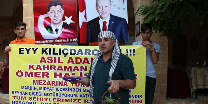 Midyatlı vatandaş şehit astsubay Halisdemir'in mezarına yürüyecek