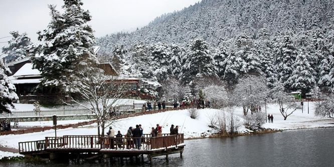 Kar yağışı tabiat parklarını doldurdu