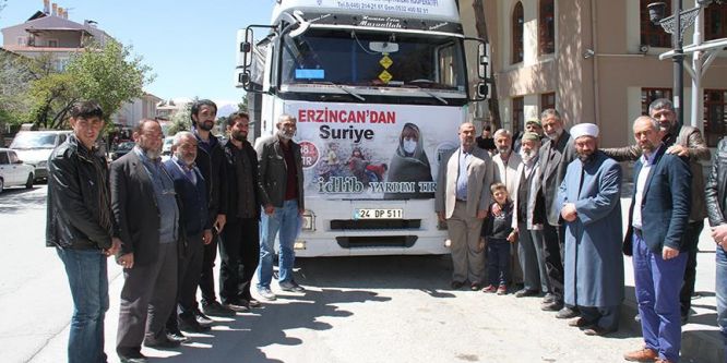 Erzincan'dan İdlib'e 22 ton insani yardım