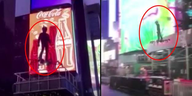 Times Meydanı'nda şaşkına çeviren anlar!