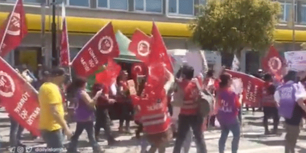 TİP'liler yürüyüşte buluştu! Hadsiz slogan: Şeriata geçit yok...