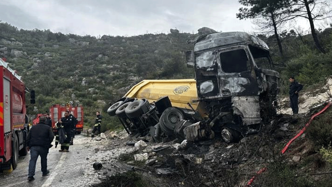 Tır sürücüsü yanarak can verdi