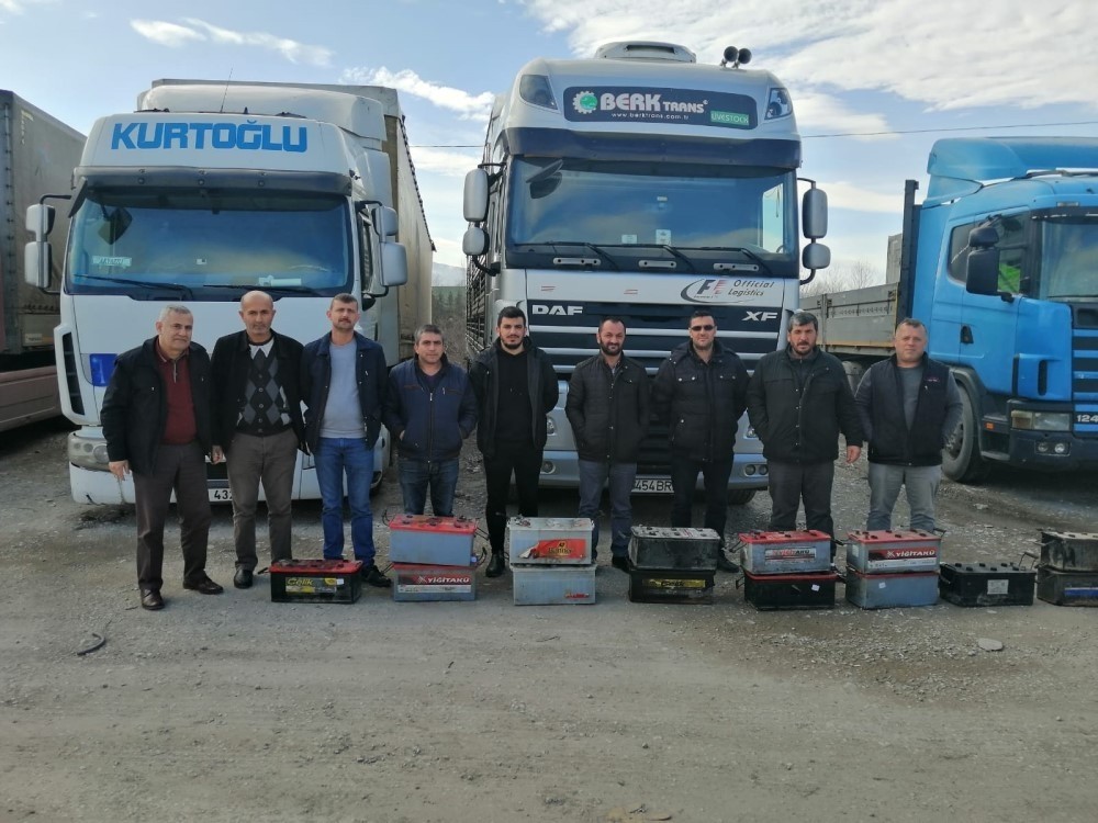 Tır ve kamyoncular çalınan akülerine kavuştu 
