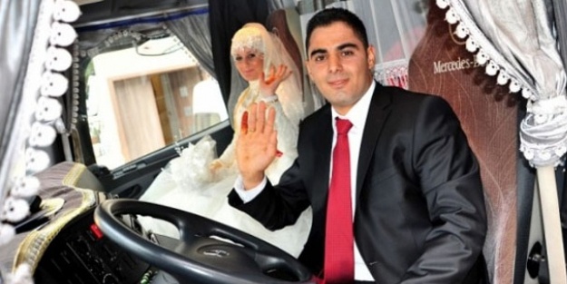TIR'ı gelin arabası yaptılar