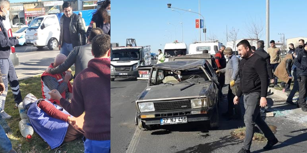 TIR'la çarpışan araç taklalar attı! Yaralılar var