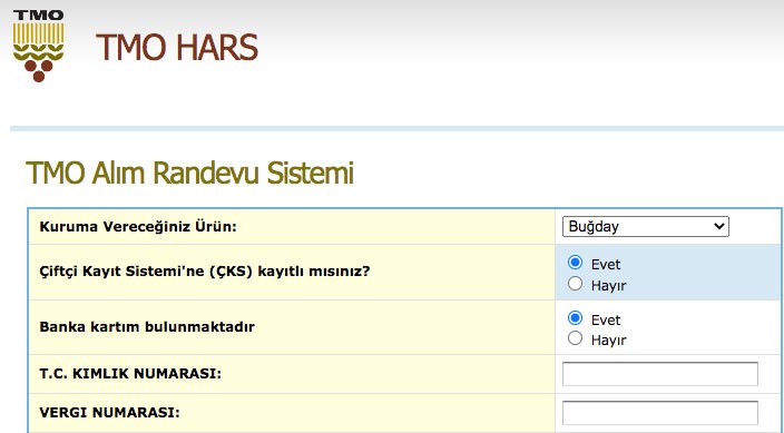 TMO randevusu nasıl yapılır? Toprak Mahsülleri Ofisi HARS randevu girişi: