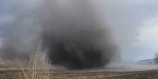 Tokat'ta korkutan hortum! Cep telefonu kamerasına böyle yansıdı