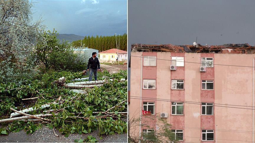 Tokat'ta rüzgar maddi hasara neden oldu