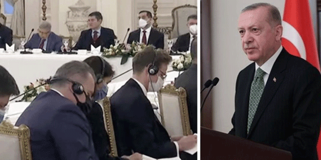 Erdoğan'ın toplantısına damga vuran kare! AB büyükelçileri bakın ne yaptı