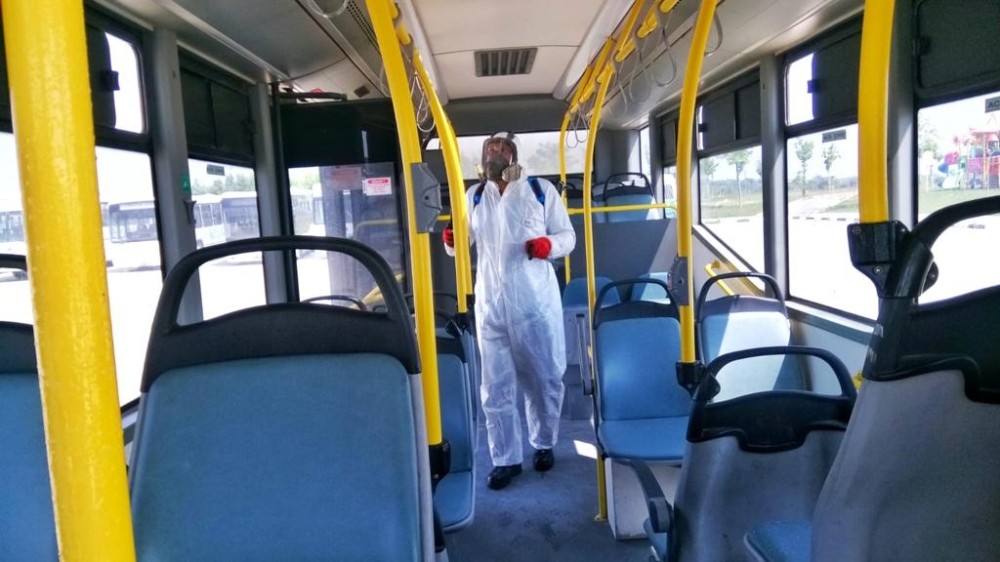 Toplu taşımada dezenfeksiyon sürüyor 