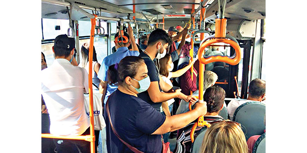 Toplu taşımadaki tek salgın önlemi maske!