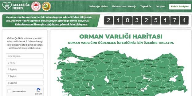 Toprakla buluşan fidan sayısı 218 milyonu geçti