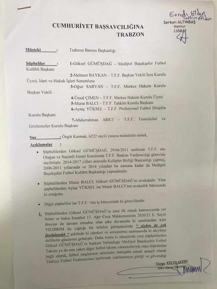 Trabzon Barosu’ndan Göksel Gümüşdağ hakkında suç duyurusu 