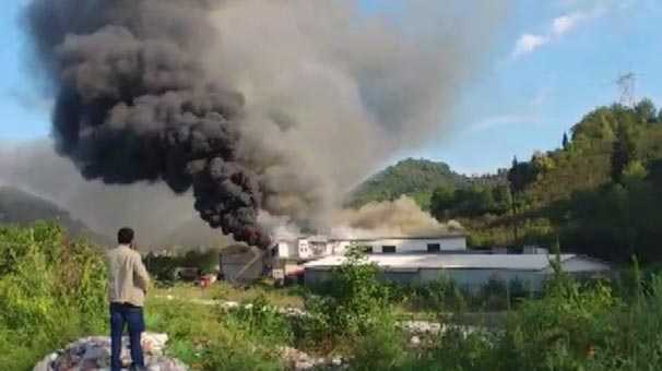 Trabzon Sürmene'de fabrika yangını!