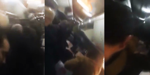 Trabzon uçağındaki dehşet anları kameraya yansıdı