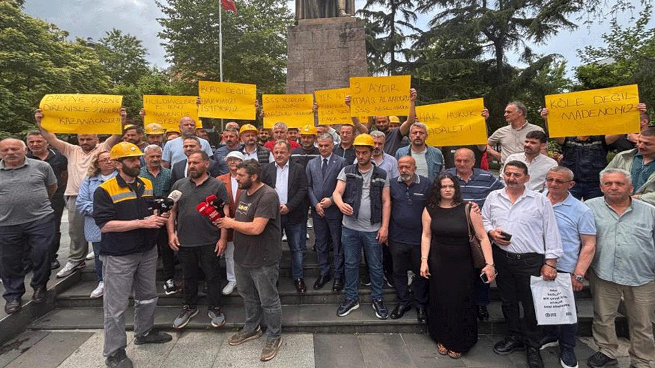 Trabzon'da madencilerden protesto: 'Sadece hakkımızı istiyoruz'