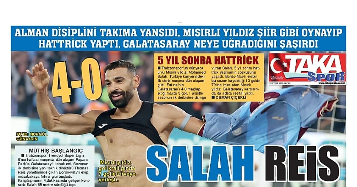 Trabzonspor sahasında Galatasaray'ı 4-0 yendi, Salah'tan 3 gol 1 asist