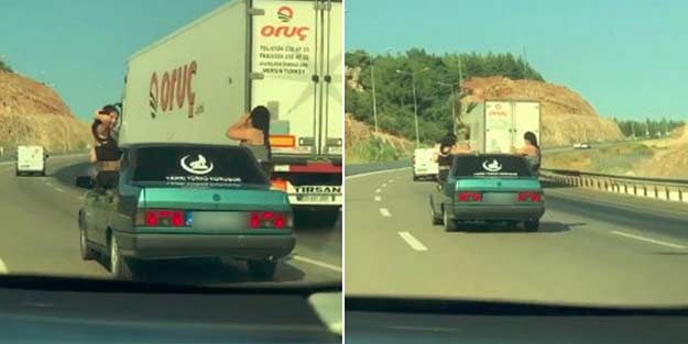 Trafiği birbirine kattılar! Bunlar da kadın magandalar
