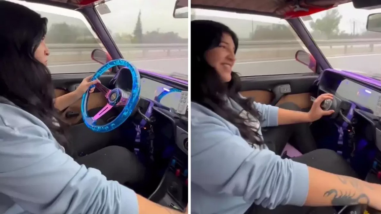 Trafikte ‘kuyumcu değilim ama iyi bozarım’ dedi! Direksiyonu çıkartarak seyahat etti