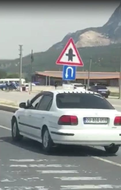 Trafikte tehlikeli görüntü 