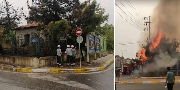 Trafo yangını ilçeyi elektriksiz bıraktı