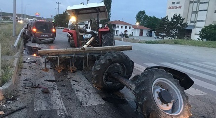 Traktör ikiye bölündü!