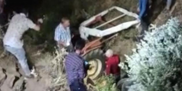 Traktör uçuruma yuvarlandı: 1 ölü, 1 yaralı
