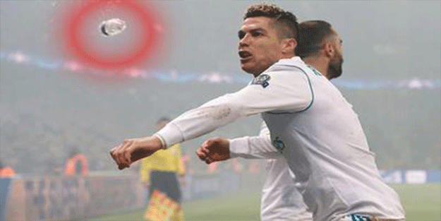 Tribünden atılan o madde Ronaldo'ya gelseydi...