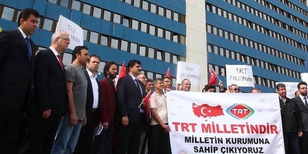 TRT çalışanlarına yönelik saldırılar protesto edildi