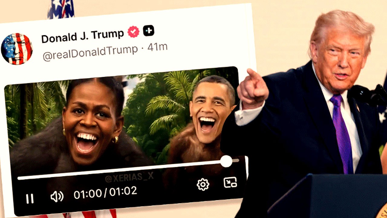 Trump balataları iyice yaktı: Obama ile karısını maymuna benzetti