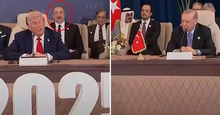 Trump, Erdoğan’ı övdüğü sırada Aliyev’in yüz ifadesi gündem oldu