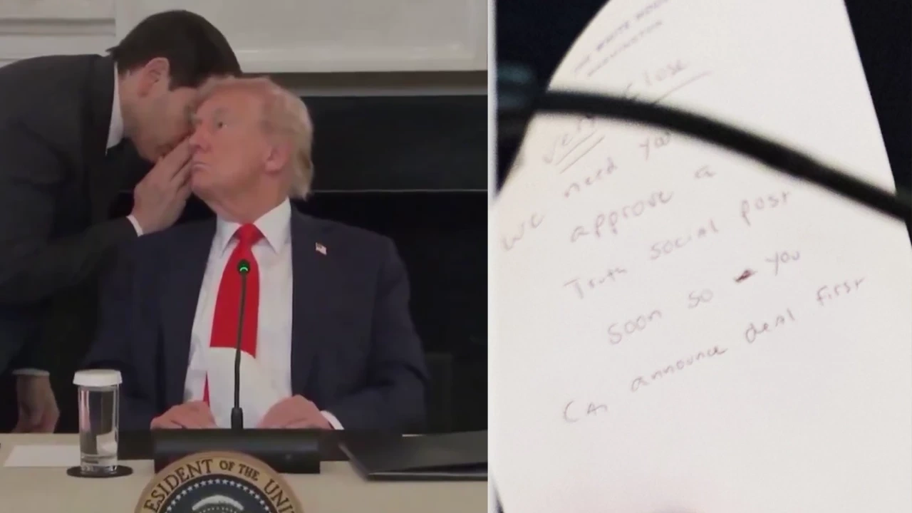 Trump’a fısıldanan sır neydi? Gizli not objektife yakalandı!