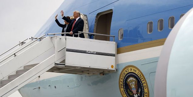 Trump'a suikast şüphesi! İHA uçağın dibine kadar geldi