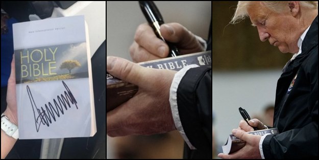 Trump'ın İncil'i imzalaması tepkilere neden oldu