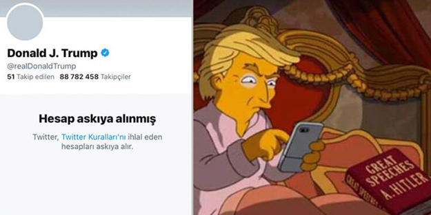 Trump'ın Twitter hesabı askıya alındı! Simpsonlar'ın bu sahnesi de çıktı!