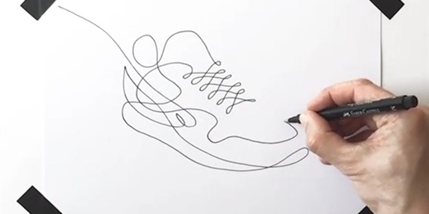 Tüm bunları 'tek çizgi' ile çiziyor