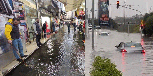 Tunç Soyer’i gören var mı? Tarihi Kemeraltı Çarşısı sular altında