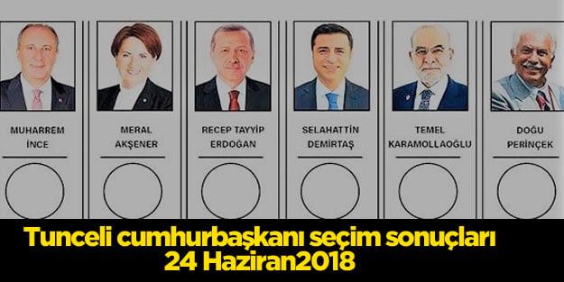 Tunceli ili 24 Haziran seçim sonuçları
