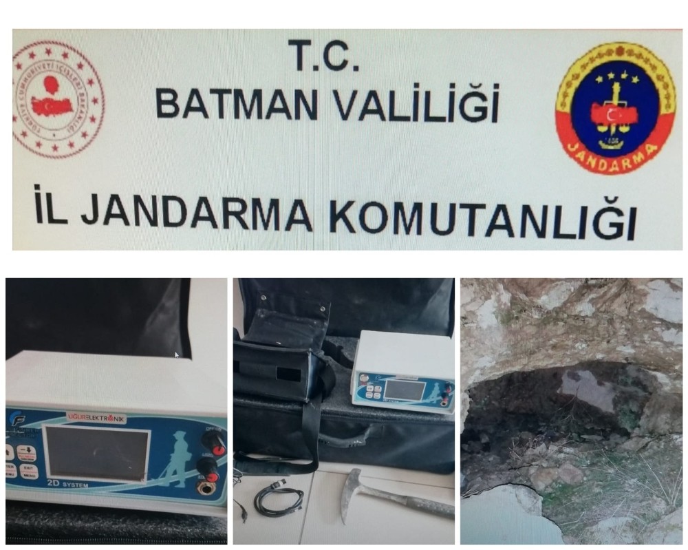 Türbede kaçak kazı yapan 4 kişi gözaltına alındı 