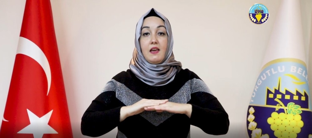 Turgutlu Belediyesinden işaret diliyle korona virüs bilgilendirmesi 