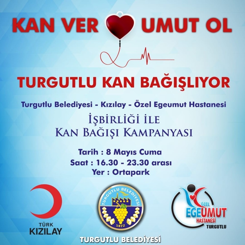 Turgutlu’da kan bağışı kampanyası düzenlenecek 