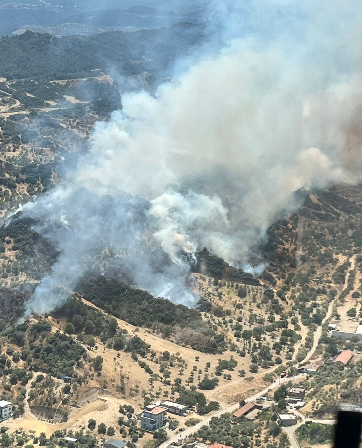 Turgutlu'da orman yangını evlere sıçradı
