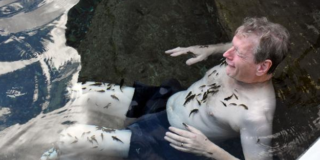 Turistlerden 'doktor balıklar'a yoğun ilgi