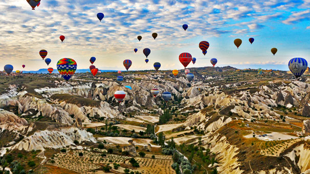 Turizm balonla uçtu