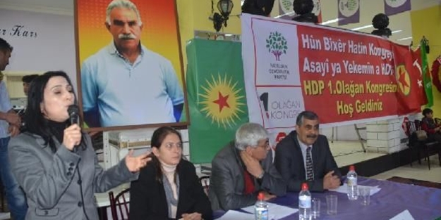 Türk bayrağı ve PKK paçavrasını yan yana astılar!