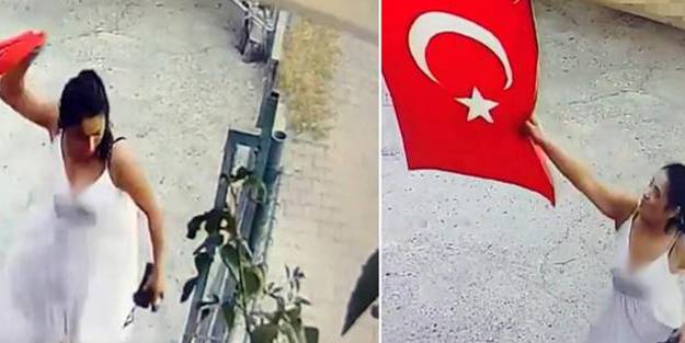 'Türk bayrağına keyfimden saldırdım' diyen kadın tutuklandı!